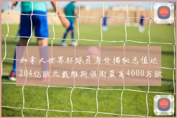加拿大世界杯球员身价揭秘总值达204亿欧元戴维斯领衔最高4000万欧